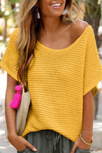 Load image into Gallery viewer, Ginger Solid Loose Knit Short Dolman Sleeve Sweater