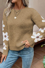 Load image into Gallery viewer, Jet Stream Flower Sleeve Drop Shoulder Sweater