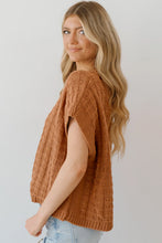 Load image into Gallery viewer, Camel Round Neck Textured Knit Sweater Vest