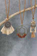 Load image into Gallery viewer, Multicolor 3pcs Bohemian Retro Tasseled Pendant Necklace