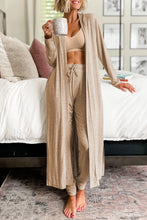 Load image into Gallery viewer, Parchment Split Long Cardigan and Skinny Pants Lounge Set