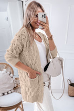 Load image into Gallery viewer, Jet Stream Cable Knit Eyelet Side Pockets Baggy Cardigan