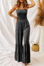 Load image into Gallery viewer, Black Thin Straps Smocked Bodice Wide Leg Floral Jumpsuit