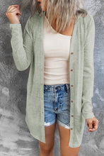 Load image into Gallery viewer, White Solid Color Open-Front Buttons Cardigan