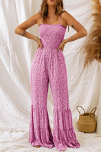 Load image into Gallery viewer, Dusk Blue Thin Straps Smocked Bodice Wide Leg Floral Jumpsuit