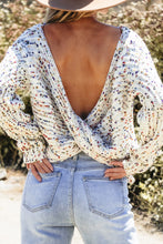 Load image into Gallery viewer, White Confetti Reversible Twist Sweater