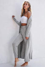 Load image into Gallery viewer, Parchment Split Long Cardigan and Skinny Pants Lounge Set