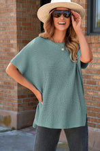 Load image into Gallery viewer, Apricot Short Sleeve Side Slit Oversized Sweater