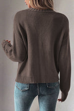 Load image into Gallery viewer, Black Open Knit Drop Shoulder Sweater Cardigan