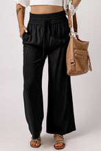 Load image into Gallery viewer, Brown Drawstring Elastic Waist Casual Wide Leg Pants