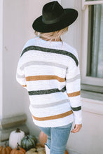 Load image into Gallery viewer, Striped Popcorn Knit Sweater