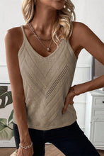 Load image into Gallery viewer, Parchment Chevron Pointelle Knit Spaghetti Straps Sweater Vest