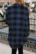 Load image into Gallery viewer, Fiery Red Turn-down Collar Plaid Shirt Coat