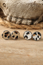 Load image into Gallery viewer, Brown Leopard Studded Earrings