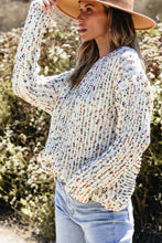 Load image into Gallery viewer, White Confetti Reversible Twist Sweater