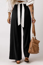 Load image into Gallery viewer, Brown Drawstring Elastic Waist Casual Wide Leg Pants