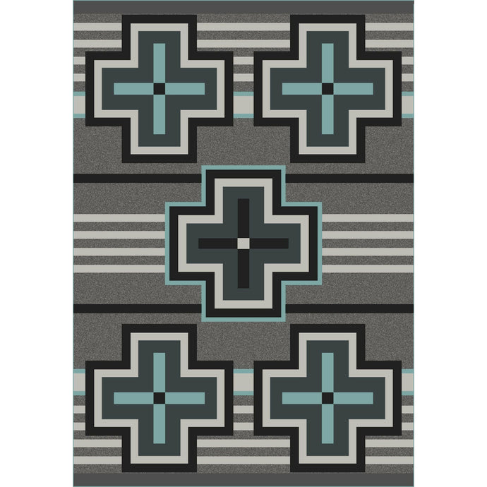 American Dakota Southwest Bounty Rug - Flint Turquoise