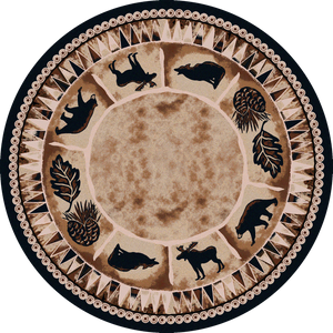 American Dakota Cabin Northern Wildlife Rug - Brown