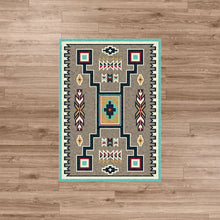 Load image into Gallery viewer, American Dakota Southwest Old Crow Rug - Suede Turquoise