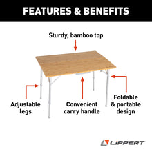 Load image into Gallery viewer, Lippert™ Bi-Fold Bamboo Adjustable Table